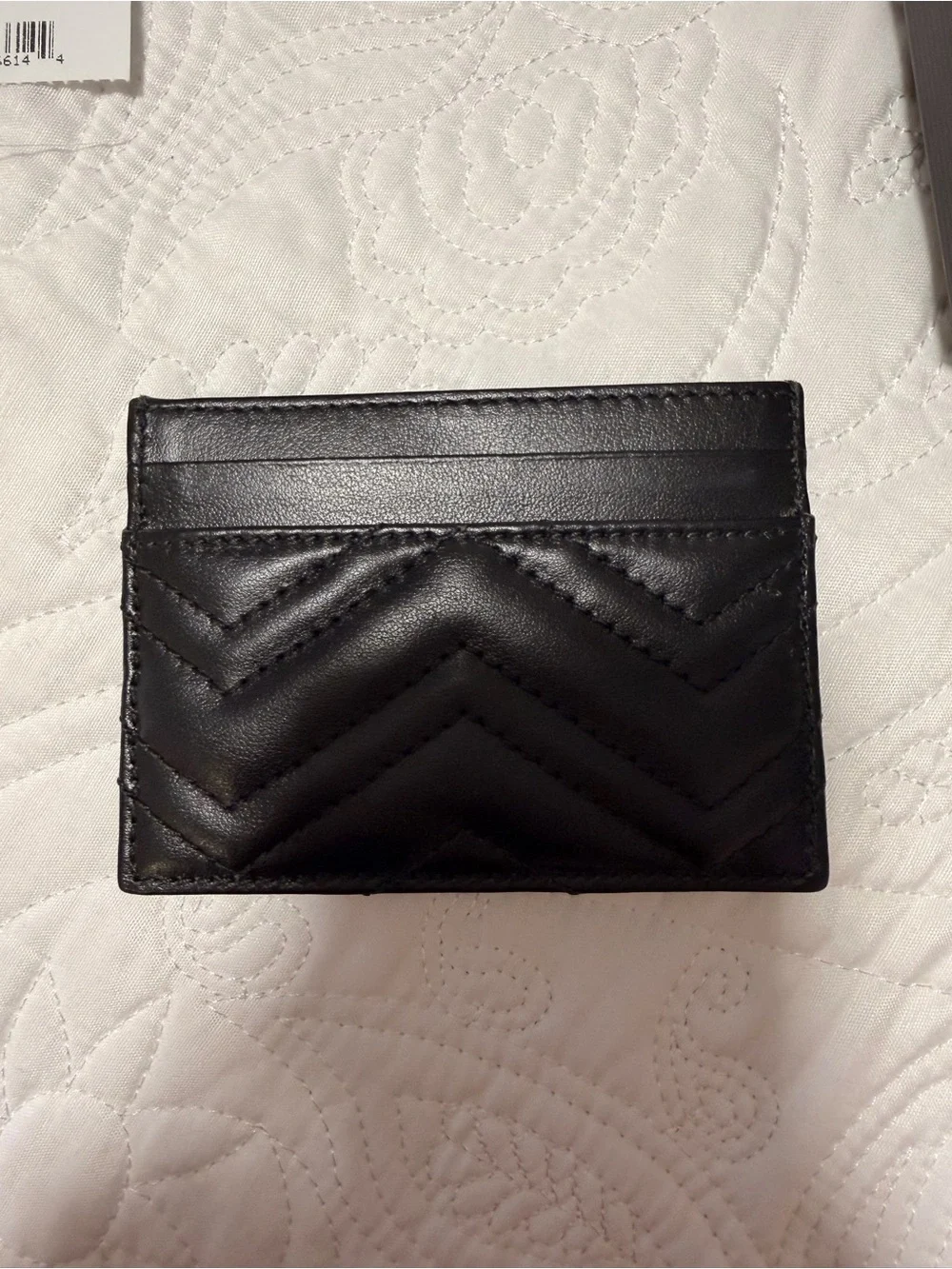 Gucci Black Quilted Leather Card Case with Gold Double G - Picture 4 of 5